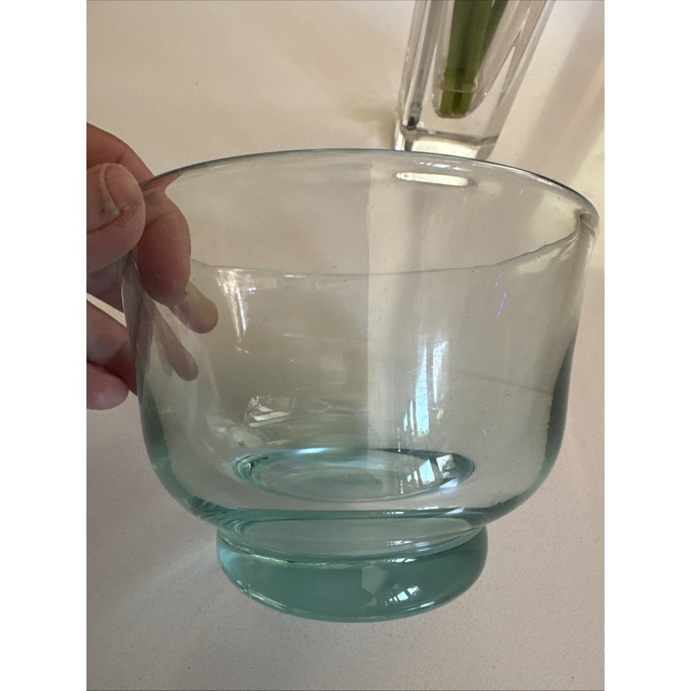 Vintage Handblown Art Glass Bowl Signed James Kingwell Icefire Studios Green - Picture 3 of 7